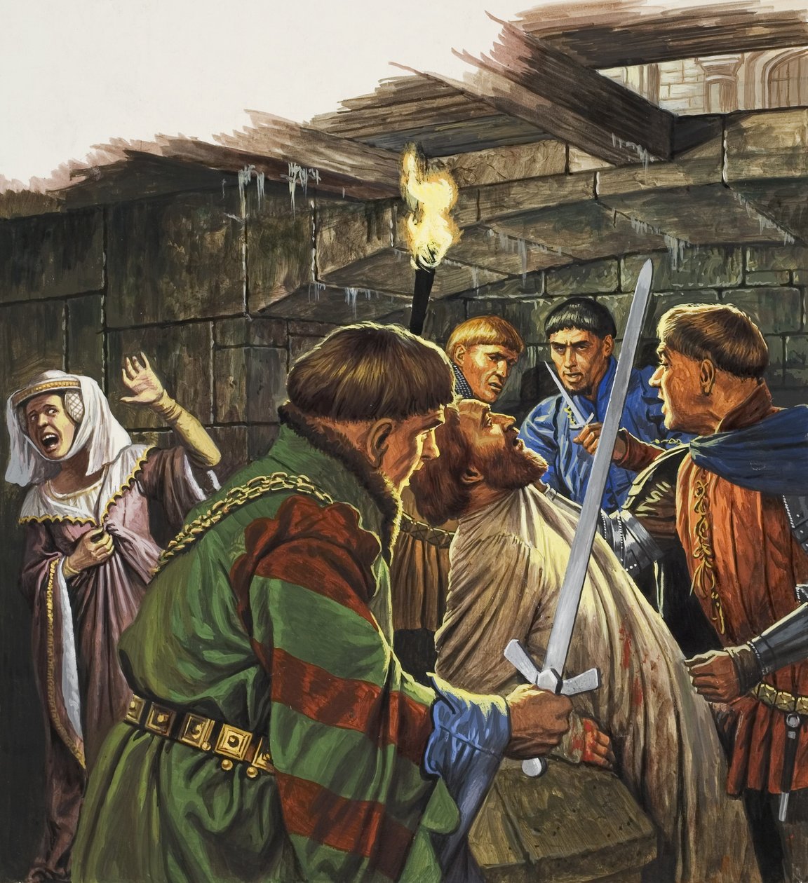 Die Jagd auf James I. von Schottland (1394-1437) von Roger Payne