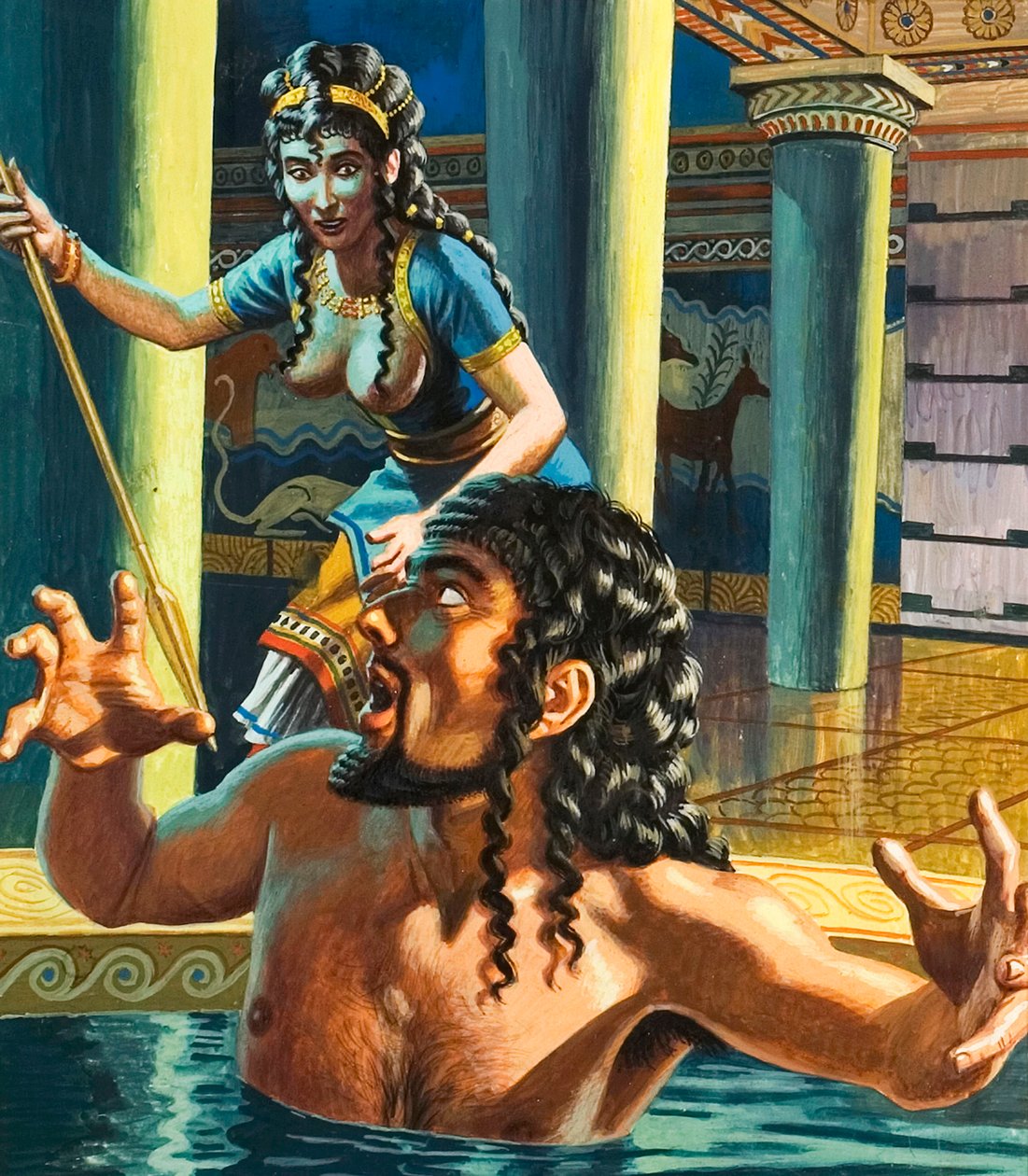 Der Mord an König Agamemnon durch seine treulose Frau Klytaimnestra von Roger Payne