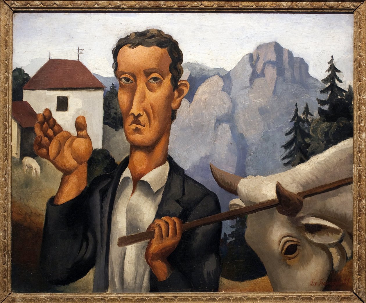 Der Hirsch. Gemälde von Roger de La Fresnaye (1885-1925), Öl auf Holz von Roger de La Fresnaye