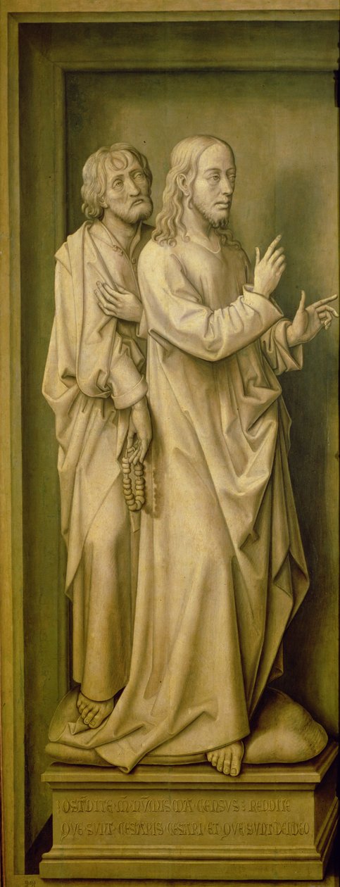 Christus und ein Jünger, aus dem Erlösungstriptychon, 1455-59 von Rogier van der Weyden
