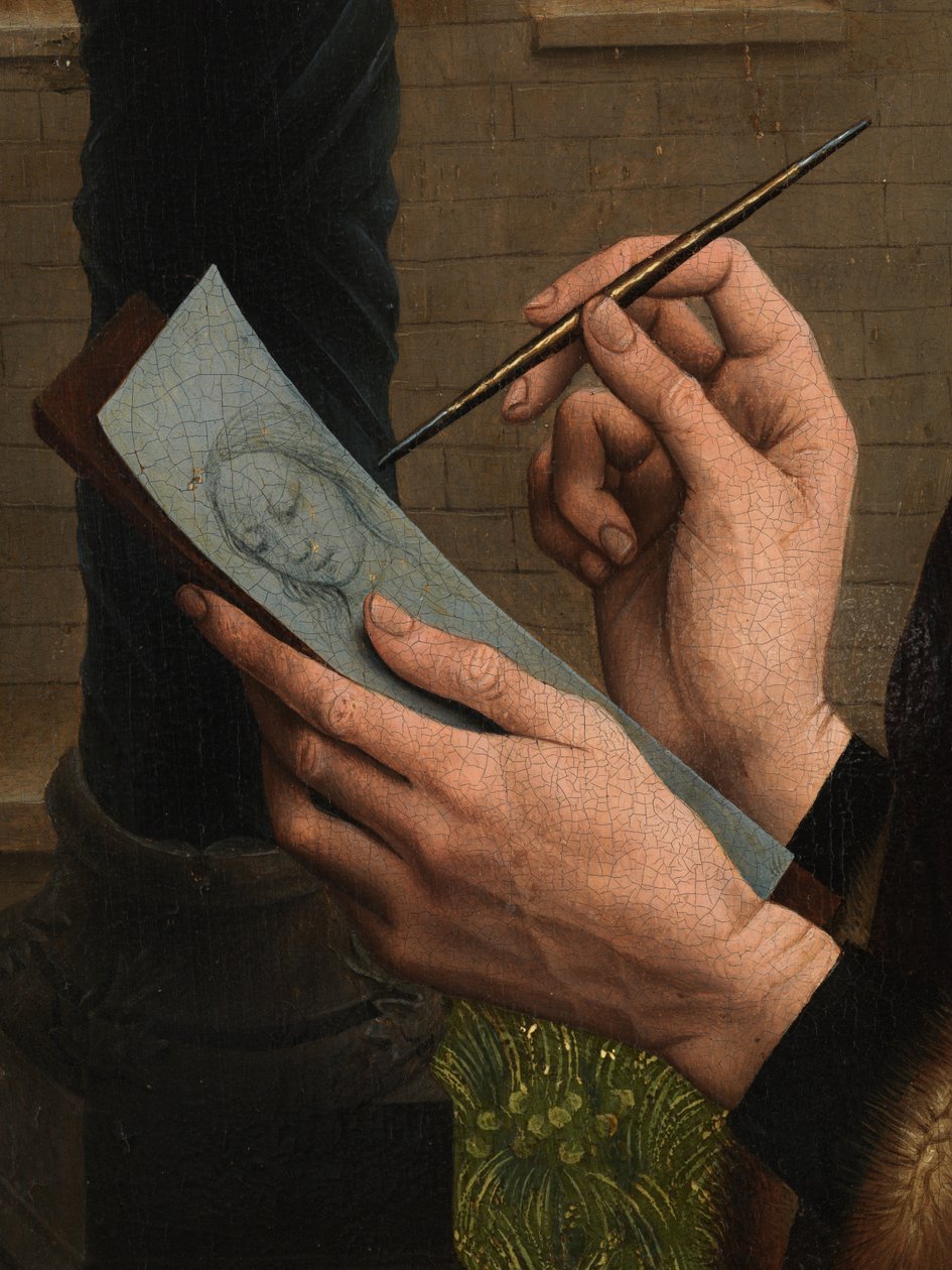 Detail von Lukas malt das Porträt der Jungfrau von Rogier van der (after) Weyden