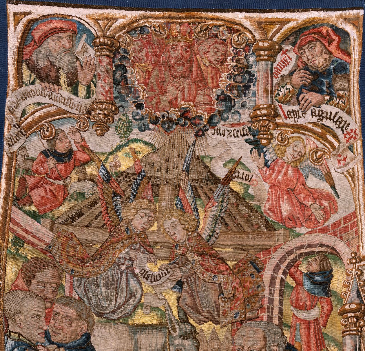 Flämischer Wandteppich. Triptychon der Geburt Christi von Rogier van der (circle of) Weyden