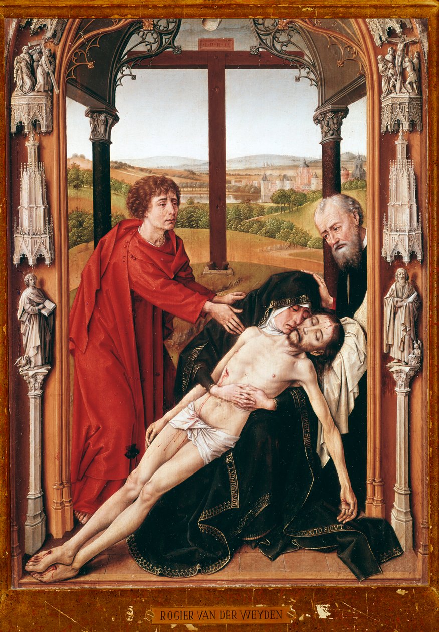 Pieta. Gemälde von Rogier van der Weyden (1435-1438) Granada, Königliche Kapelle von Rogier van der Weyden