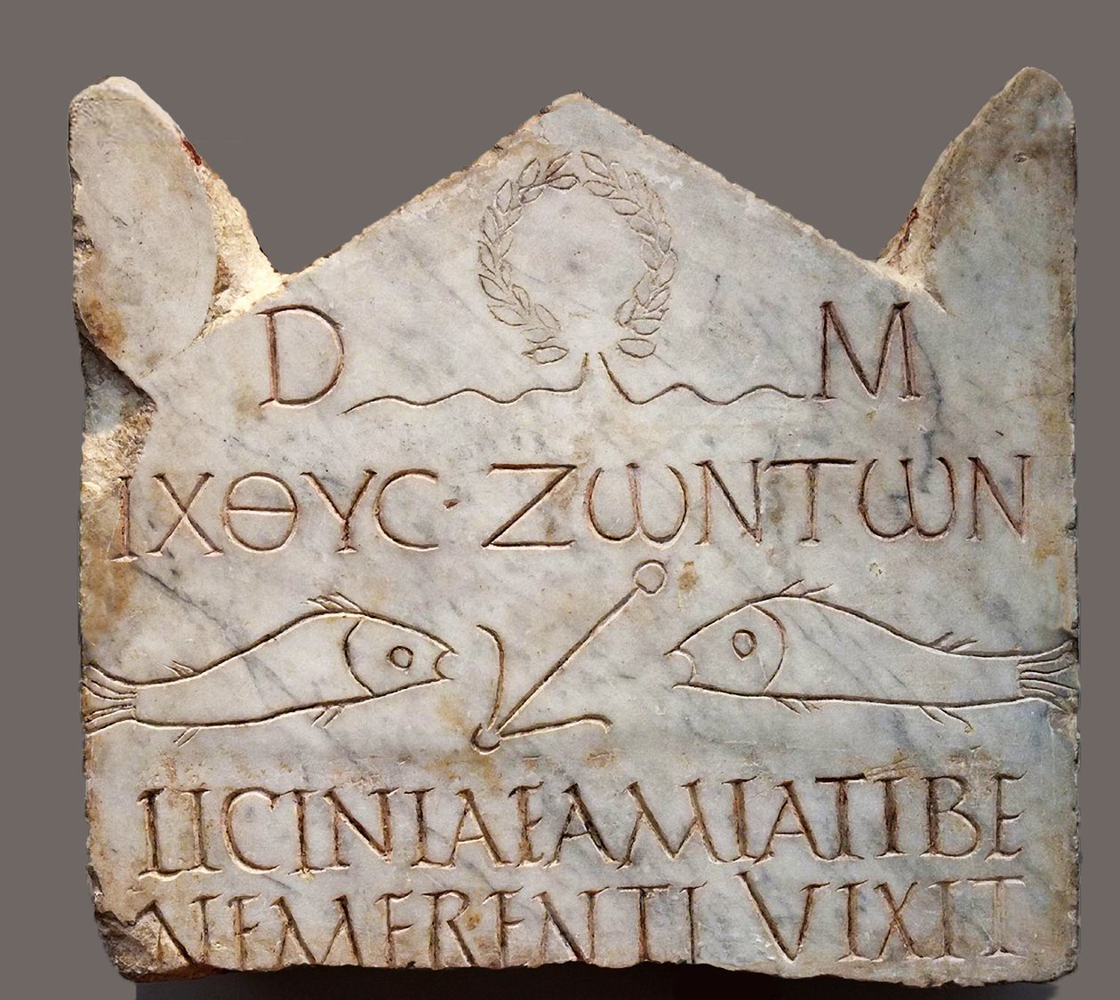 Grabstele der Licinia Amias, aus dem Bereich der Vatikanischen Nekropole, Rom von Roman