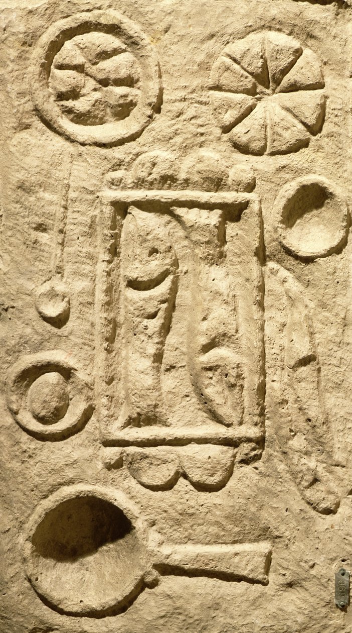 Relief, das einen gedeckten Tisch darstellt, aus Timgad, Algerien von Roman
