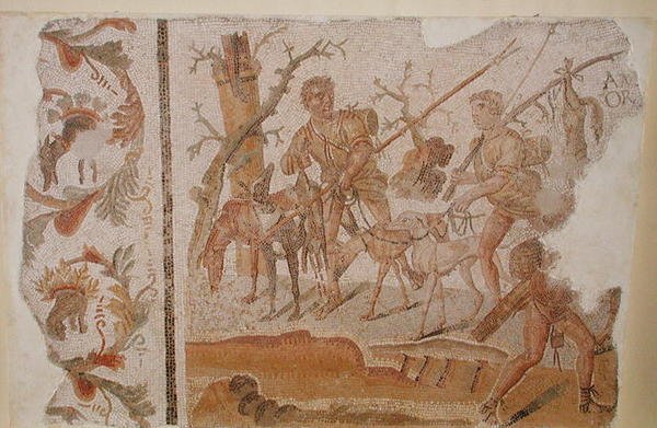 Rückkehr von der Jagd, aus Medeina (altes Althiburos) ca. 280-290 von Roman