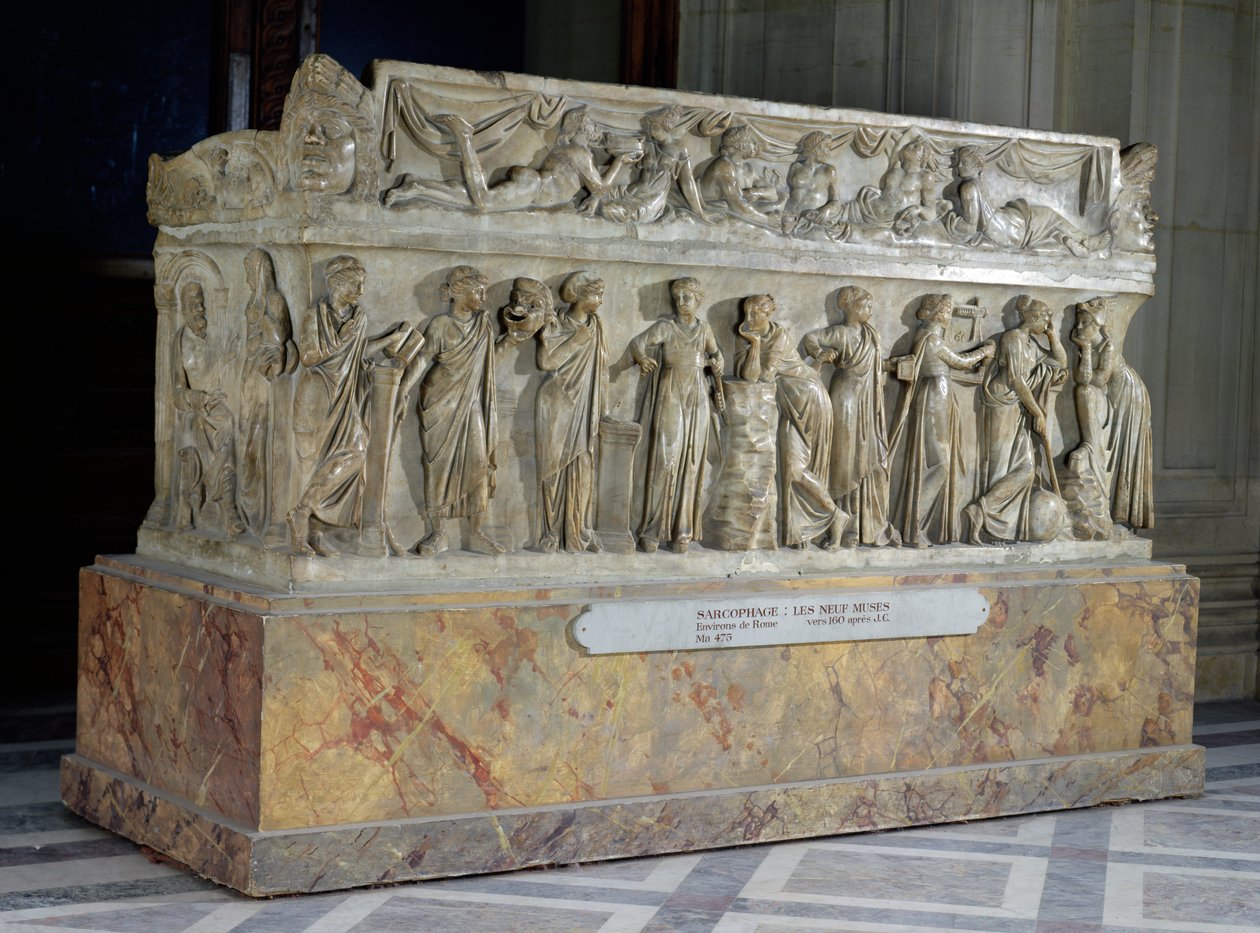 Sarkophag mit Fries der neun Musen, ca. 160 n. Chr. von Roman