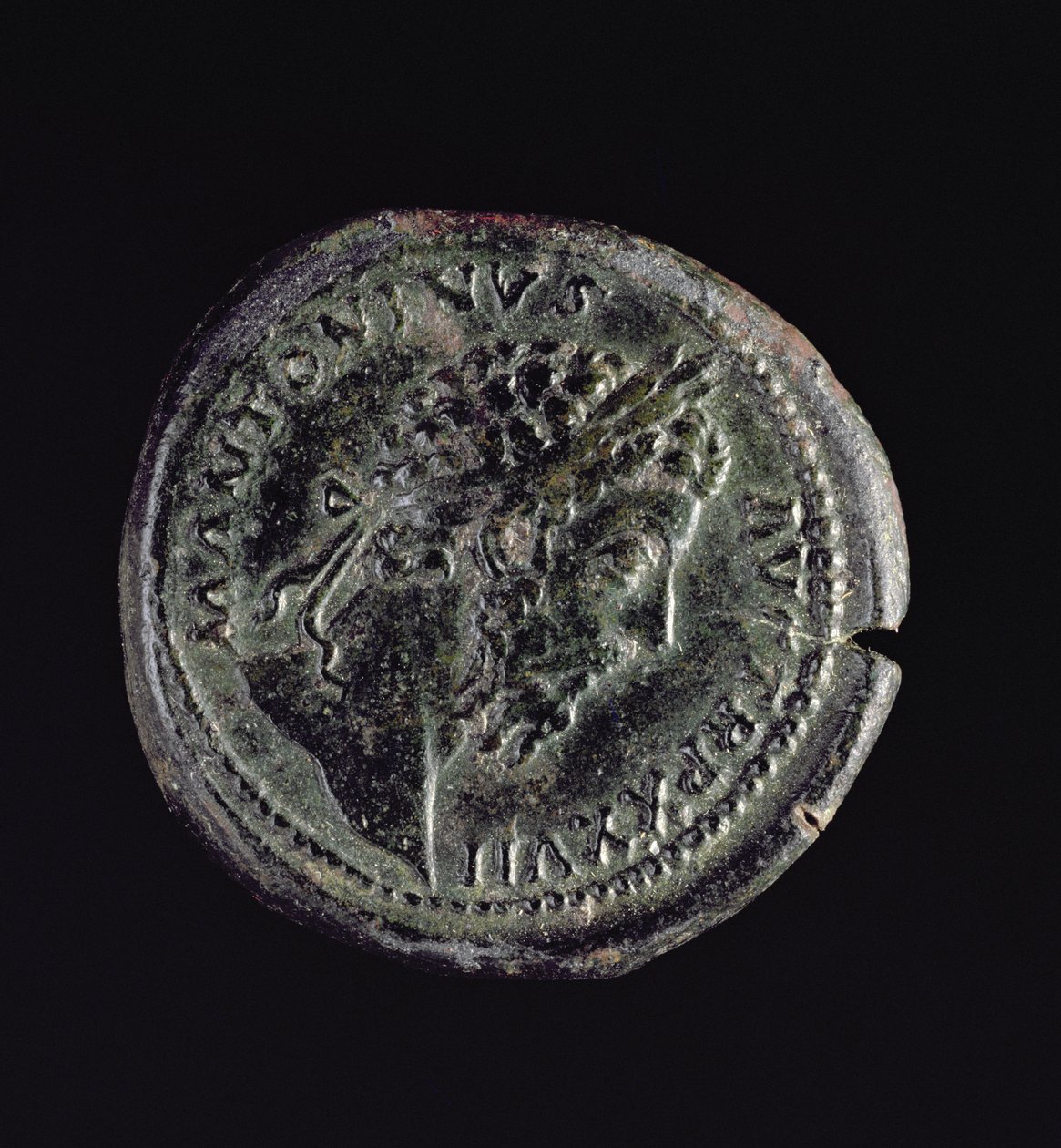 Sesterz (Vorderseite) geprägt von Marcus Aurelius (161-180 n. Chr.) mit dem Kopf von Marcus Aurelius (121-180) von Roman