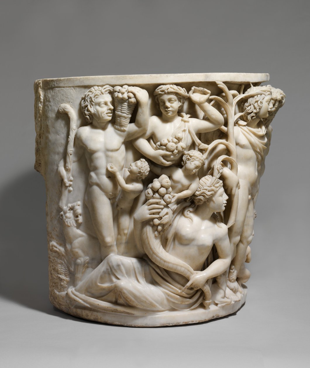 Detail eines Marmorsarkophags mit dem Triumph des Dionysos und den Jahreszeiten, ca. 260-270 n. Chr. (Marmor) von Roman