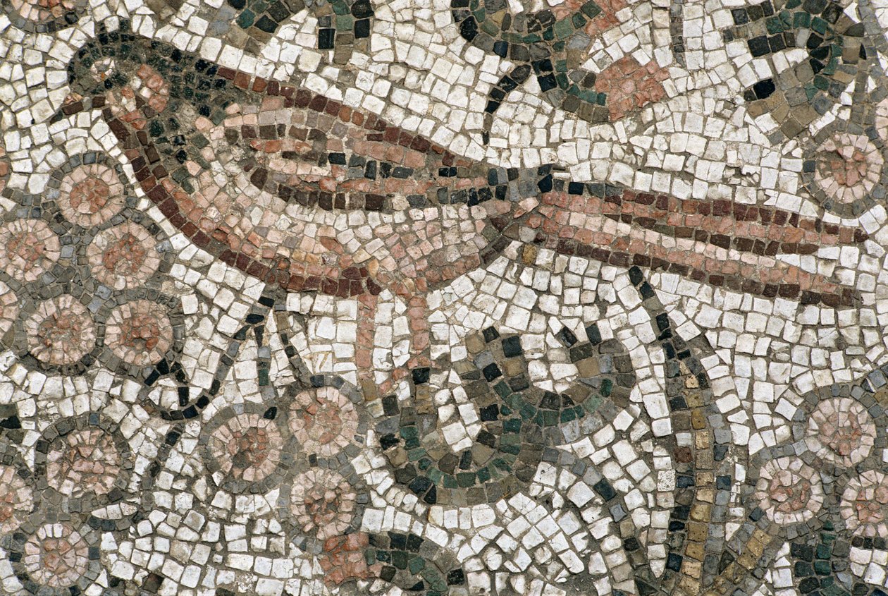 Bodenpflaster mit Darstellung eines Vogels, 4. Jahrhundert n. Chr. von Roman