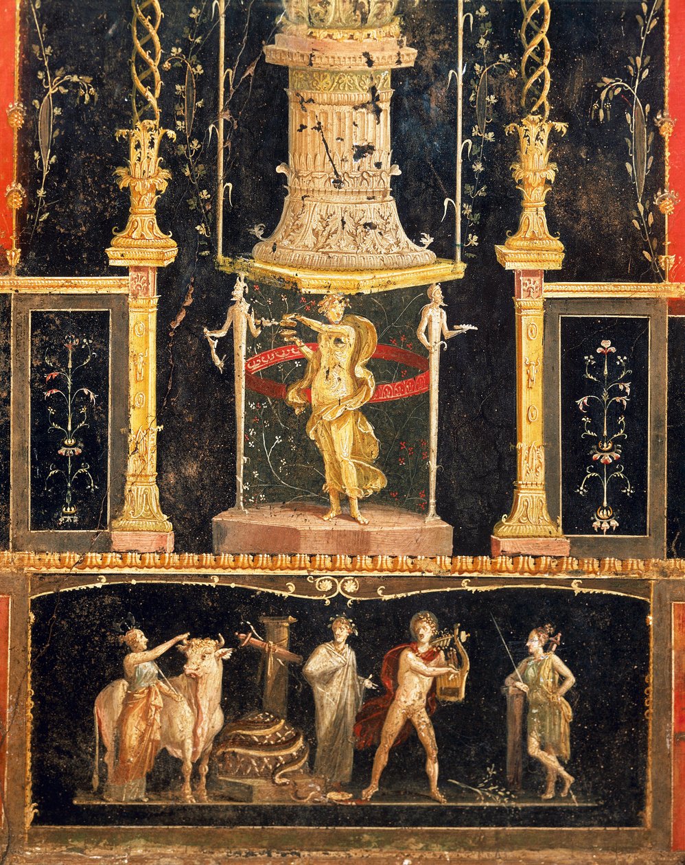 Fresko in der Halle des Amor im Haus der Vettii, Pompeji von Roman