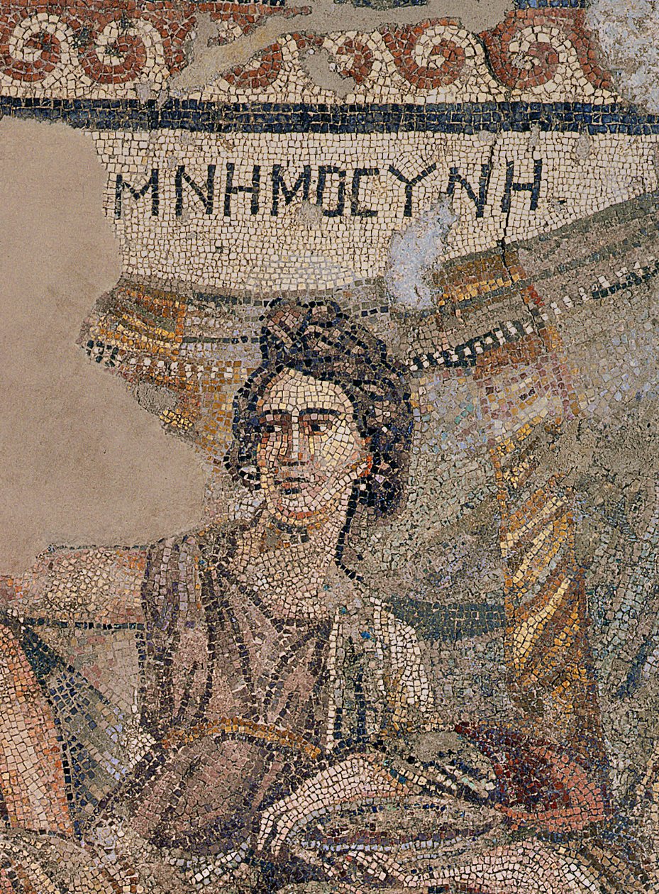 Begräbnissymposium, aus der Nekropole von Antiochia, spätes 4. Jahrhundert n. Chr. (Mosaik) (Detail) von Roman