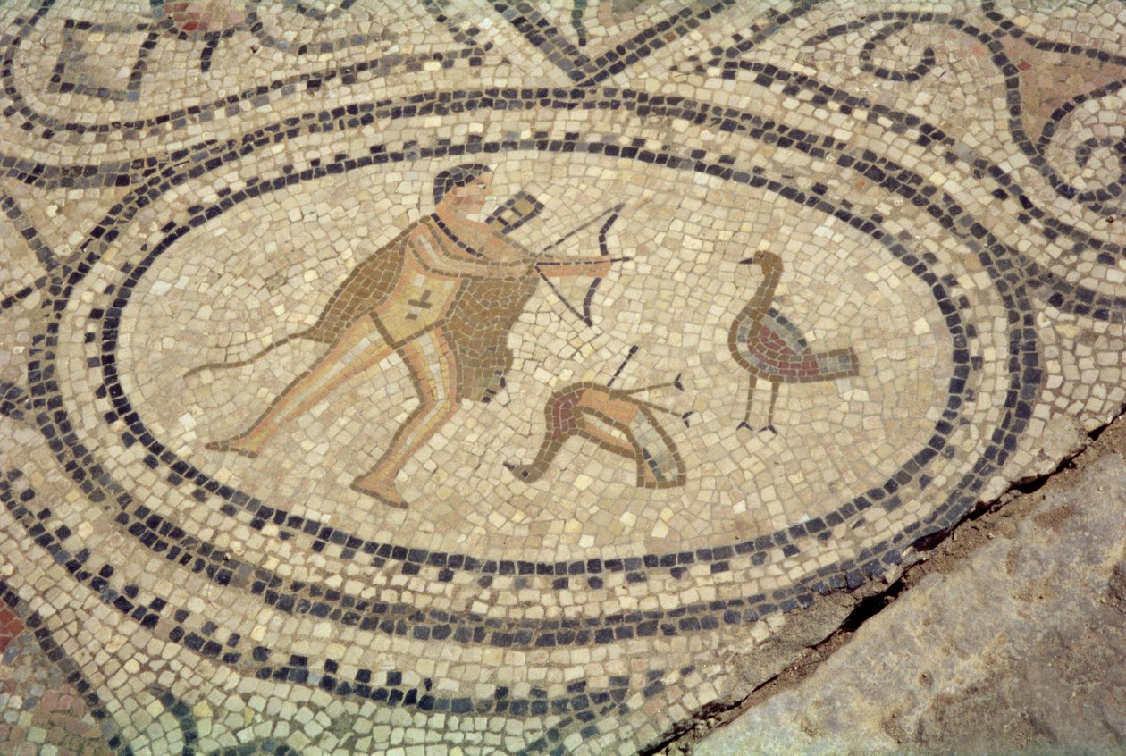 Herkules und die Stymphalischen Vögel, vom Boden des 