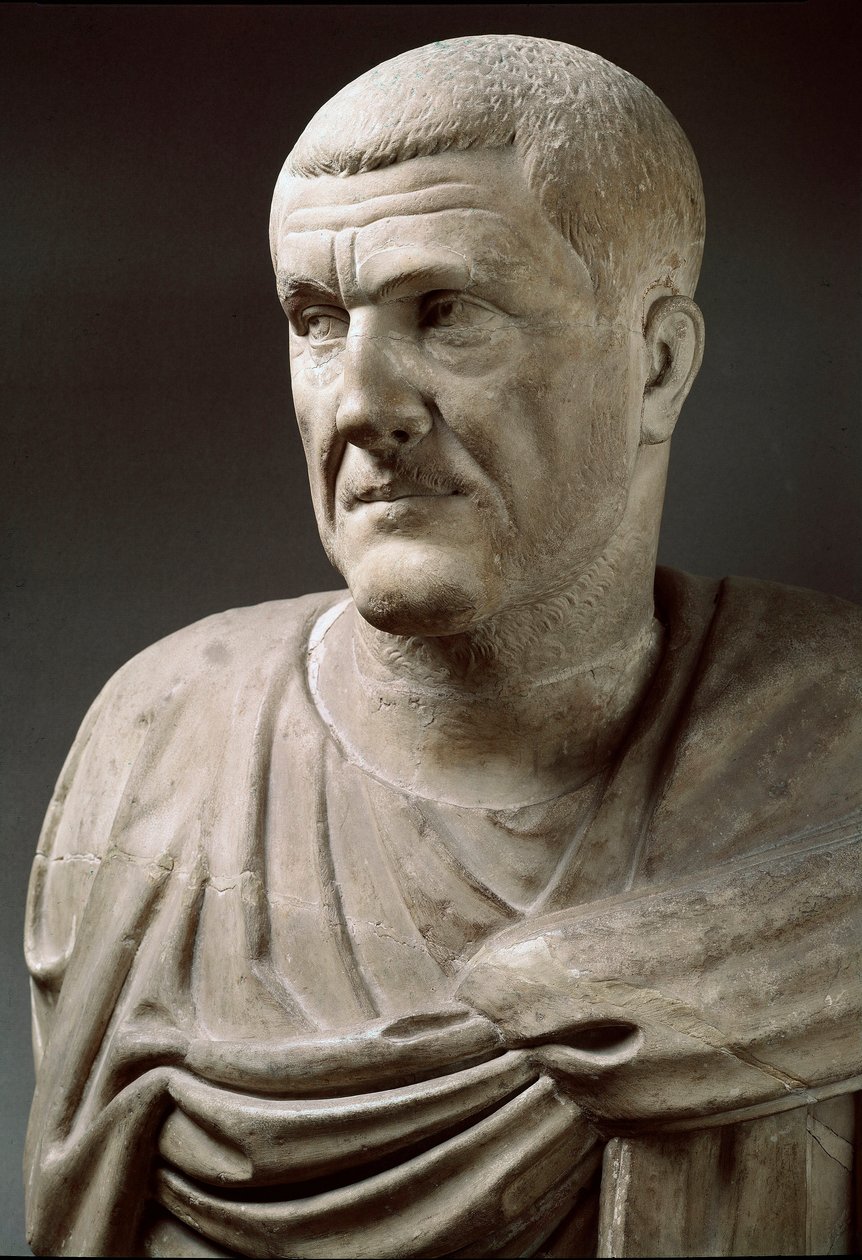 Marmorstatue des Kaisers Maximinus Thrax (173-238) - Rom, Musei Capitolini - Büste des Kaisers Maximinus Thrax von Roman