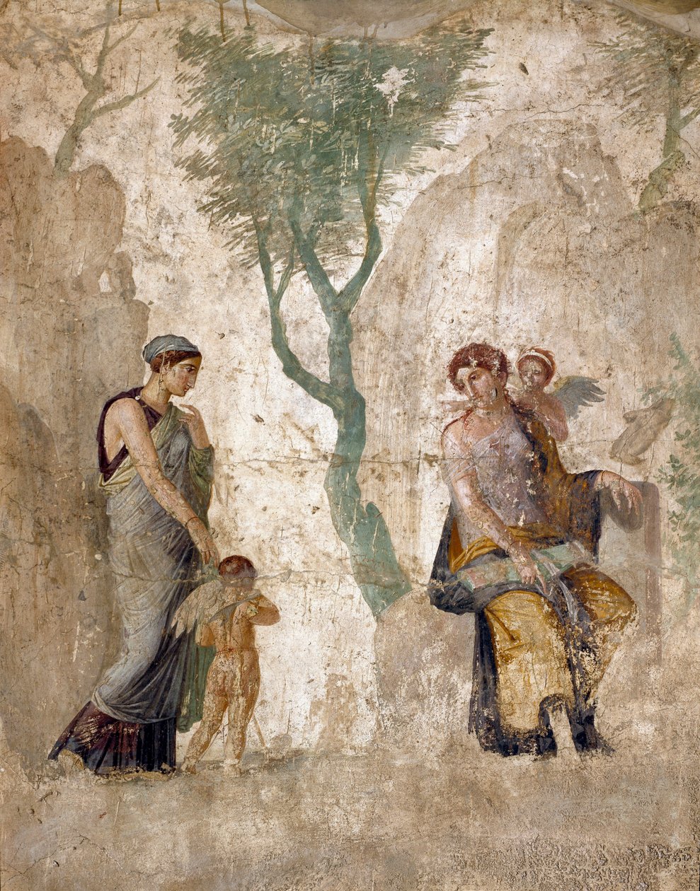 Römische Kunst: Eros bestraft in Anwesenheit von Aphrodite, Fresko aus Pompeji von Roman
