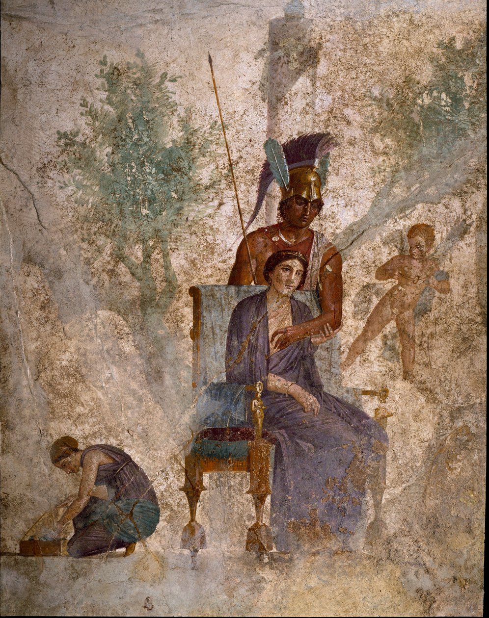 Römische Kunst: Mars, Venus und Amor Fresko aus der Villa dell
