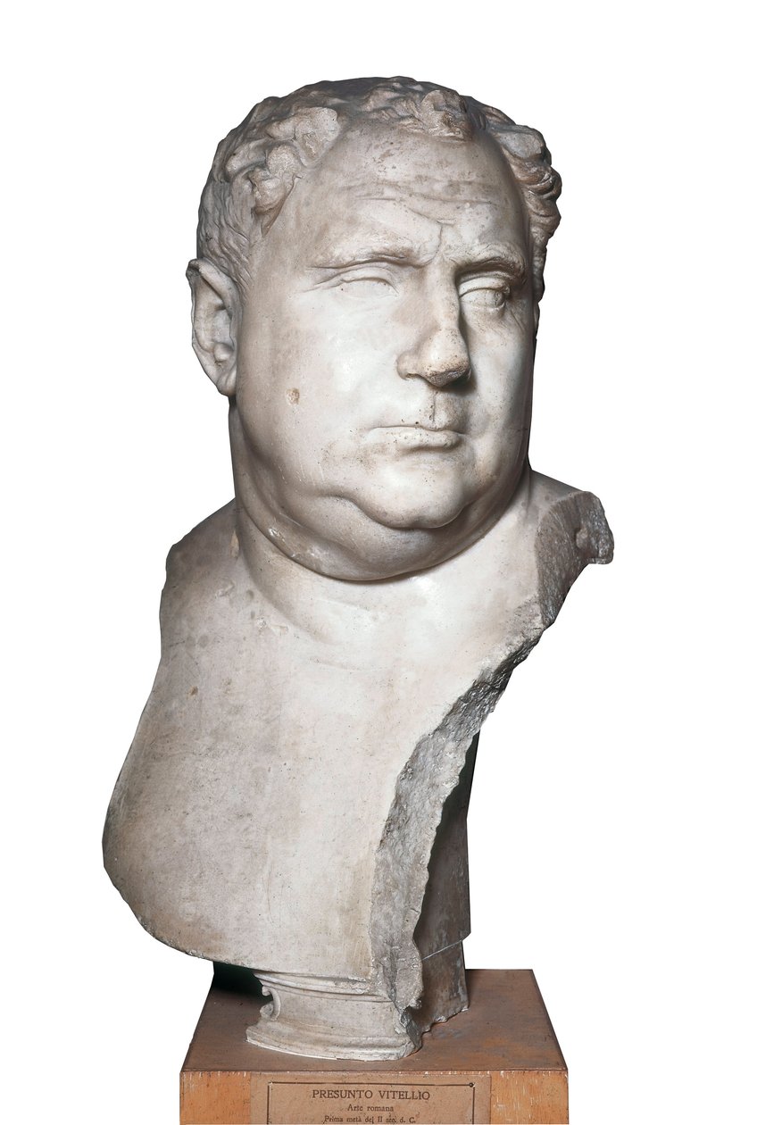 Römische Kunst: Büste des Vitellius (15-69) Römischer Kaiser, 2. Jahrhundert (Marmor) von Roman