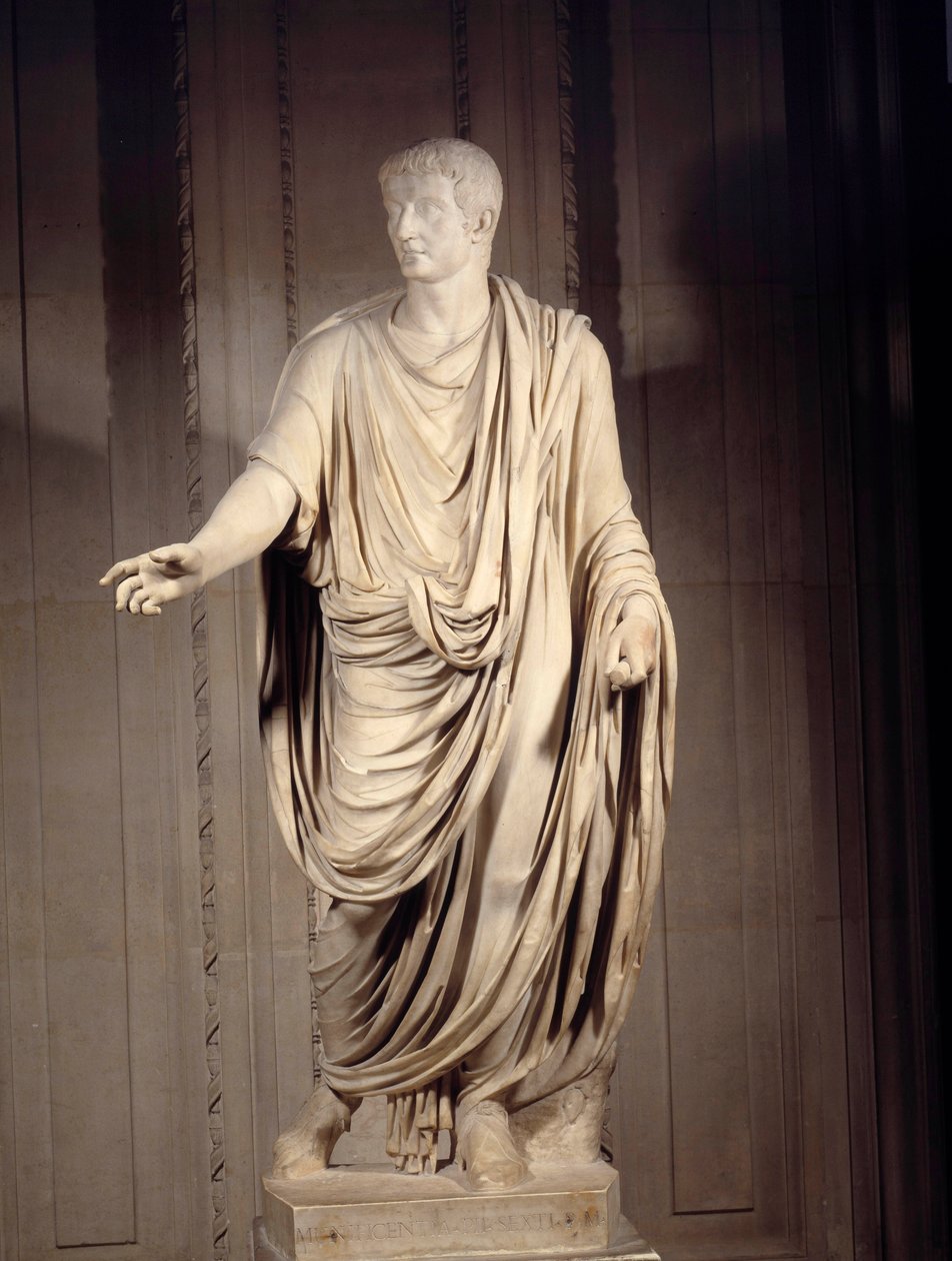 Römische Kunst: Marmorstatue des Kaisers Tiberius von Roman