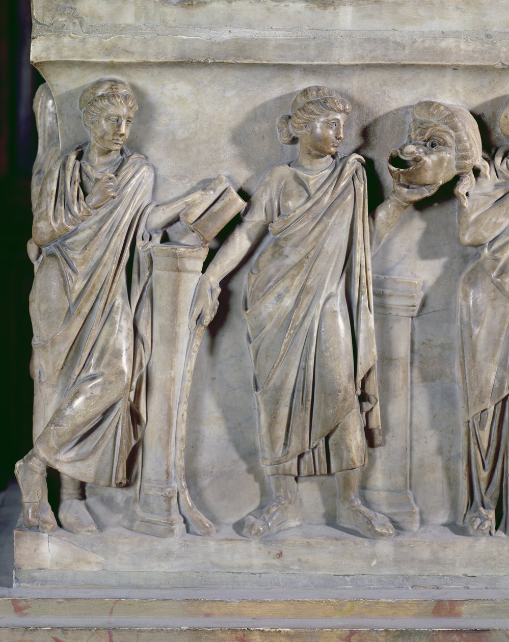Sarkophag der Musen, Detail von Clio und Thalia, ca. 160 n. Chr. von Roman