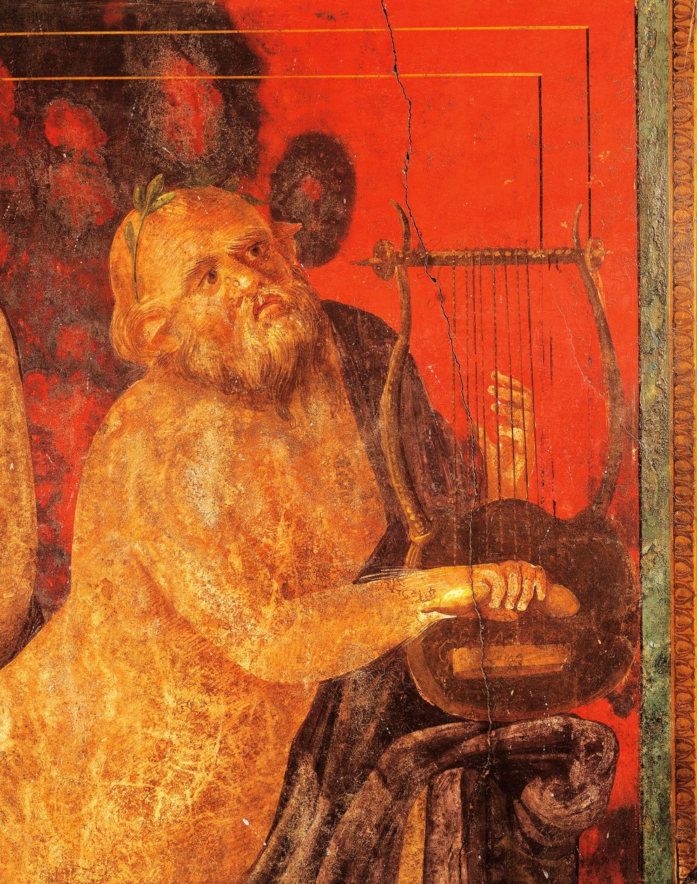 Silenus spielt Lyra, Fresko aus der Villa der Mysterien, Pompeji, Kampanien, Römische Zivilisation von Roman