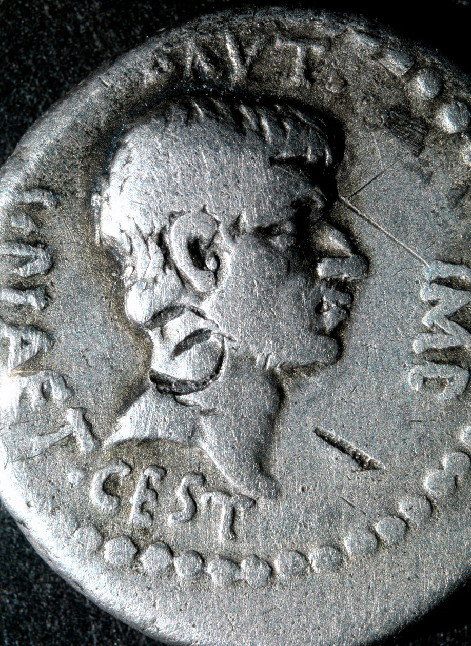 Silbermünze mit dem Abbild von Marcus Junius Brutus, römischer Senator von Roman