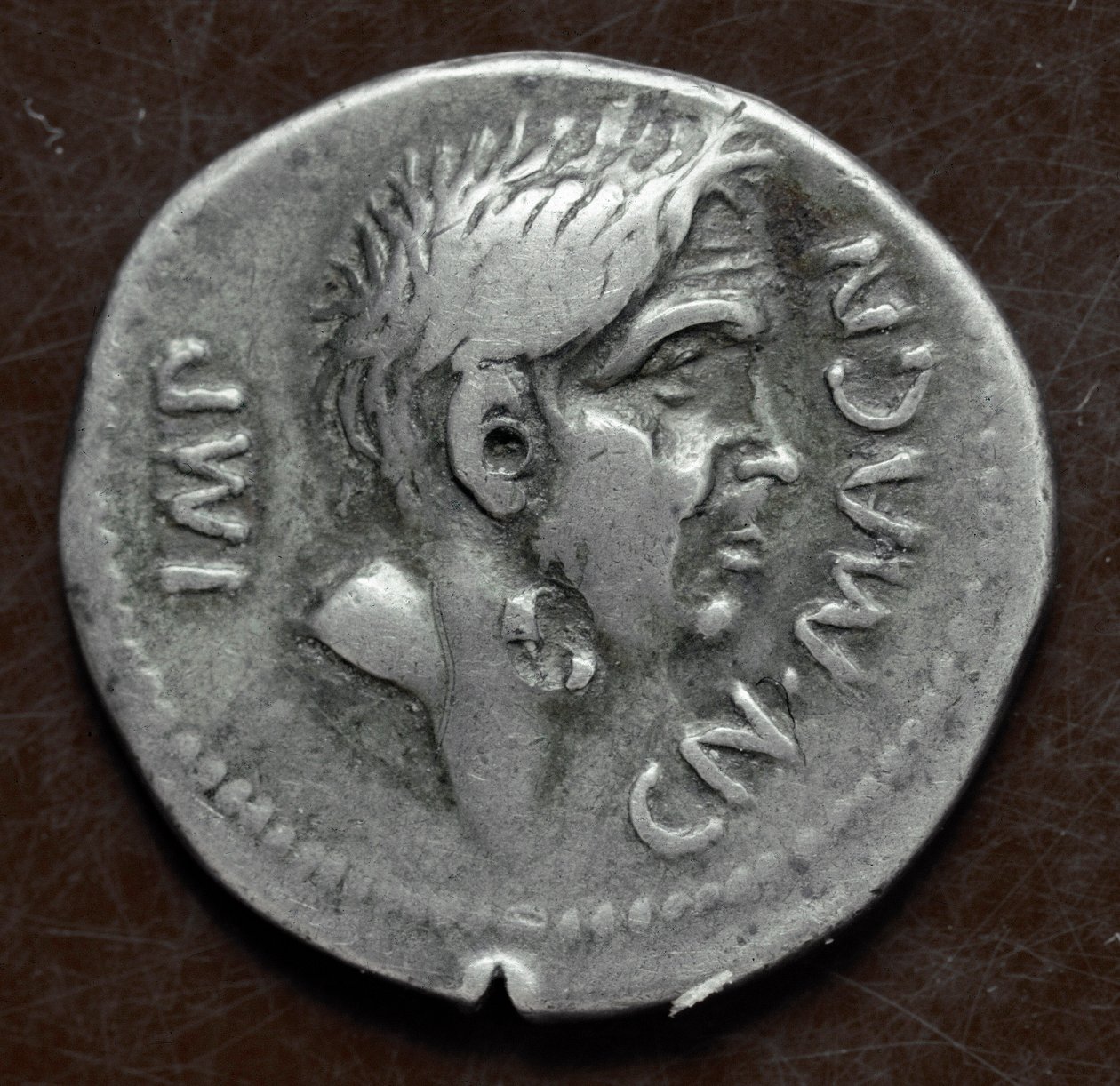 Silbermünze mit dem Abbild von Pompeius dem Großen von Roman