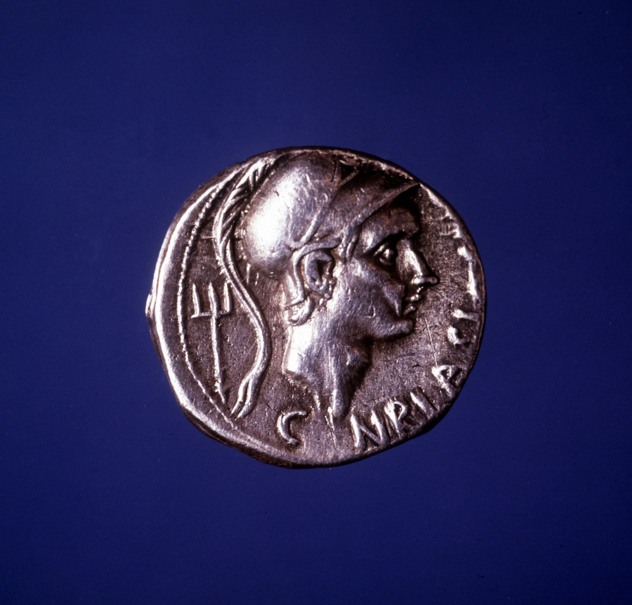 Silbermünze mit dem Abbild von Scipio Africanus (235 v. Chr. - 183 v. Chr.) von Roman