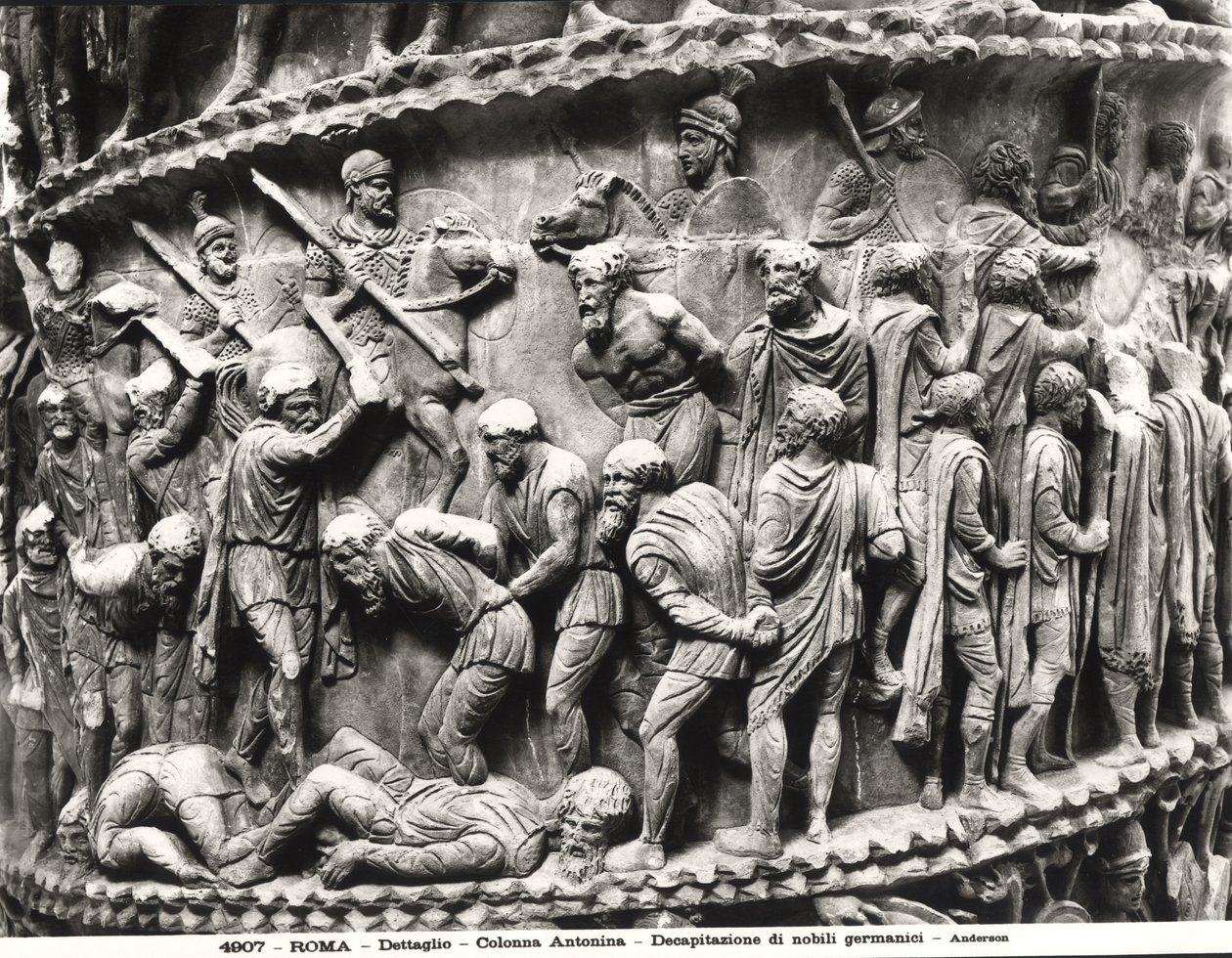 Die Enthauptung deutscher Adliger, Detail von der Säule des Marcus Aurelius von Roman