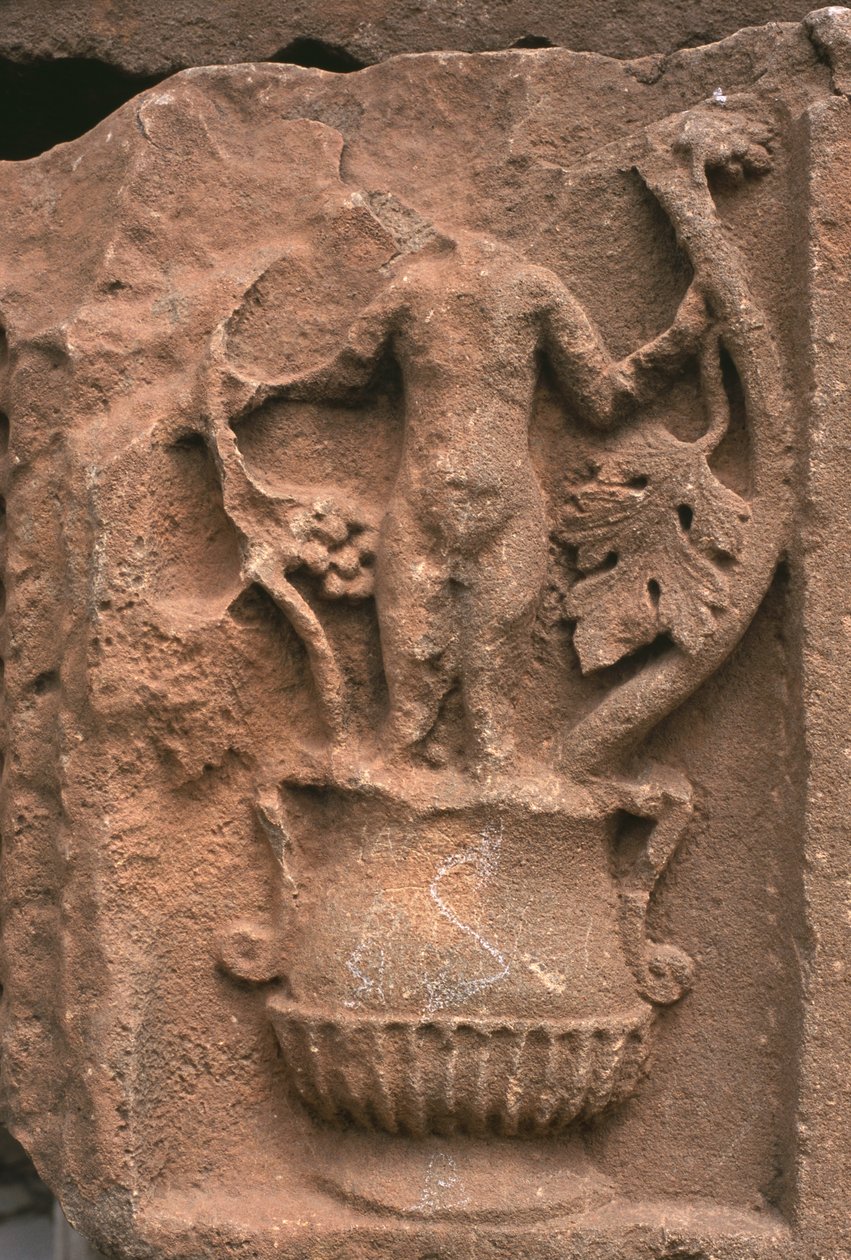 Architektonisches Fragment mit geschnitzter Dekoration, Sertius-Markt, Hochimperiale Periode (27 v. Chr.-395 n. Chr.) von Roman Imperial Period