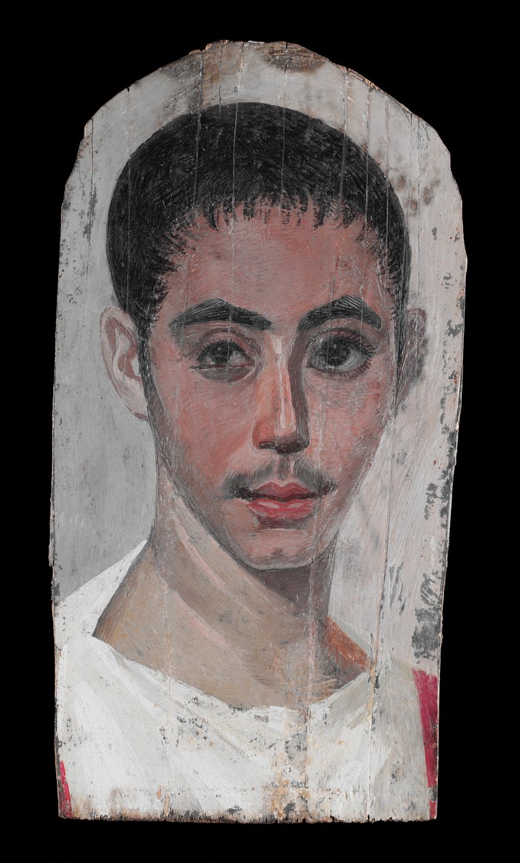 Porträt eines Jugendlichen mit einer chirurgischen Schnittwunde im Auge, 190-210 n. Chr. von Roman Period Egyptian