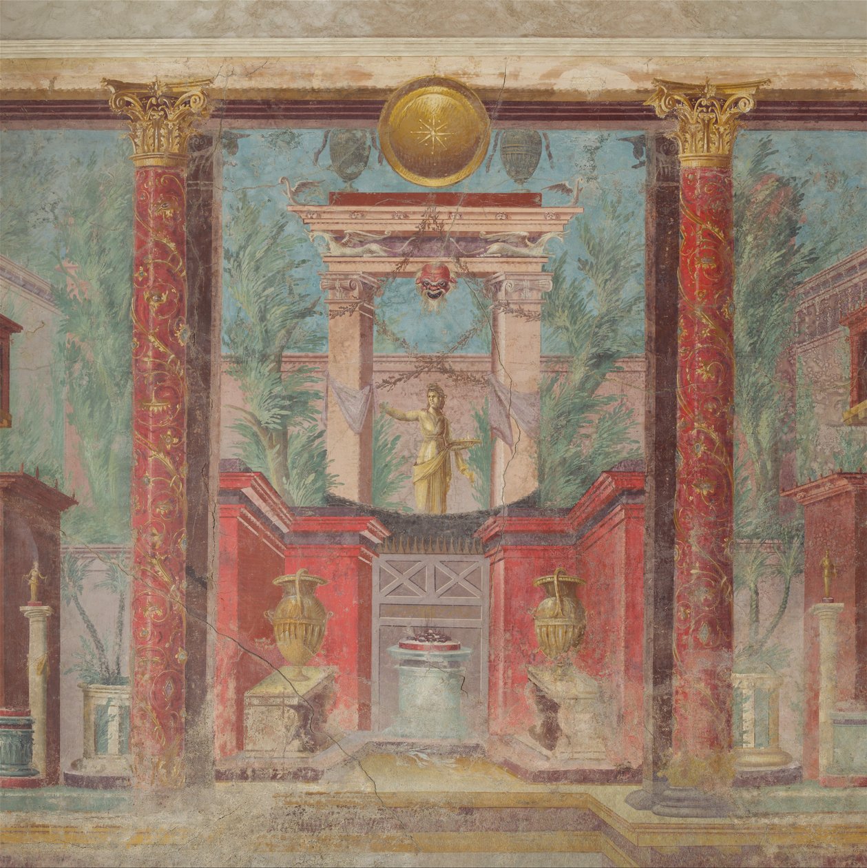 Wandmalerei aus dem Cubiculum einer Villa in Boscoreale von Roman Republican Period