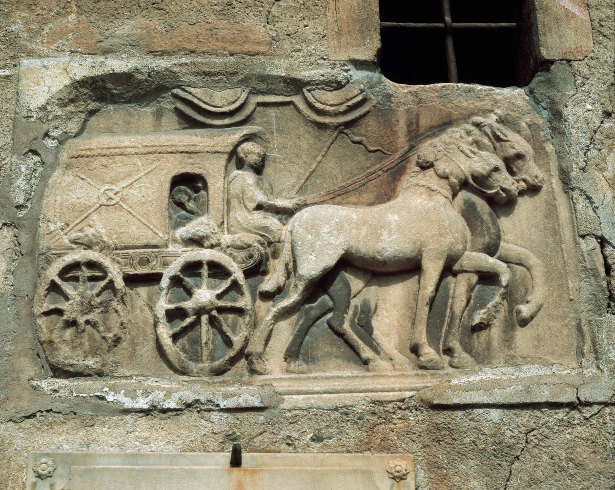 Kutsche (zur Unterwelt?) aus einem römischen Grab von Roman Roman