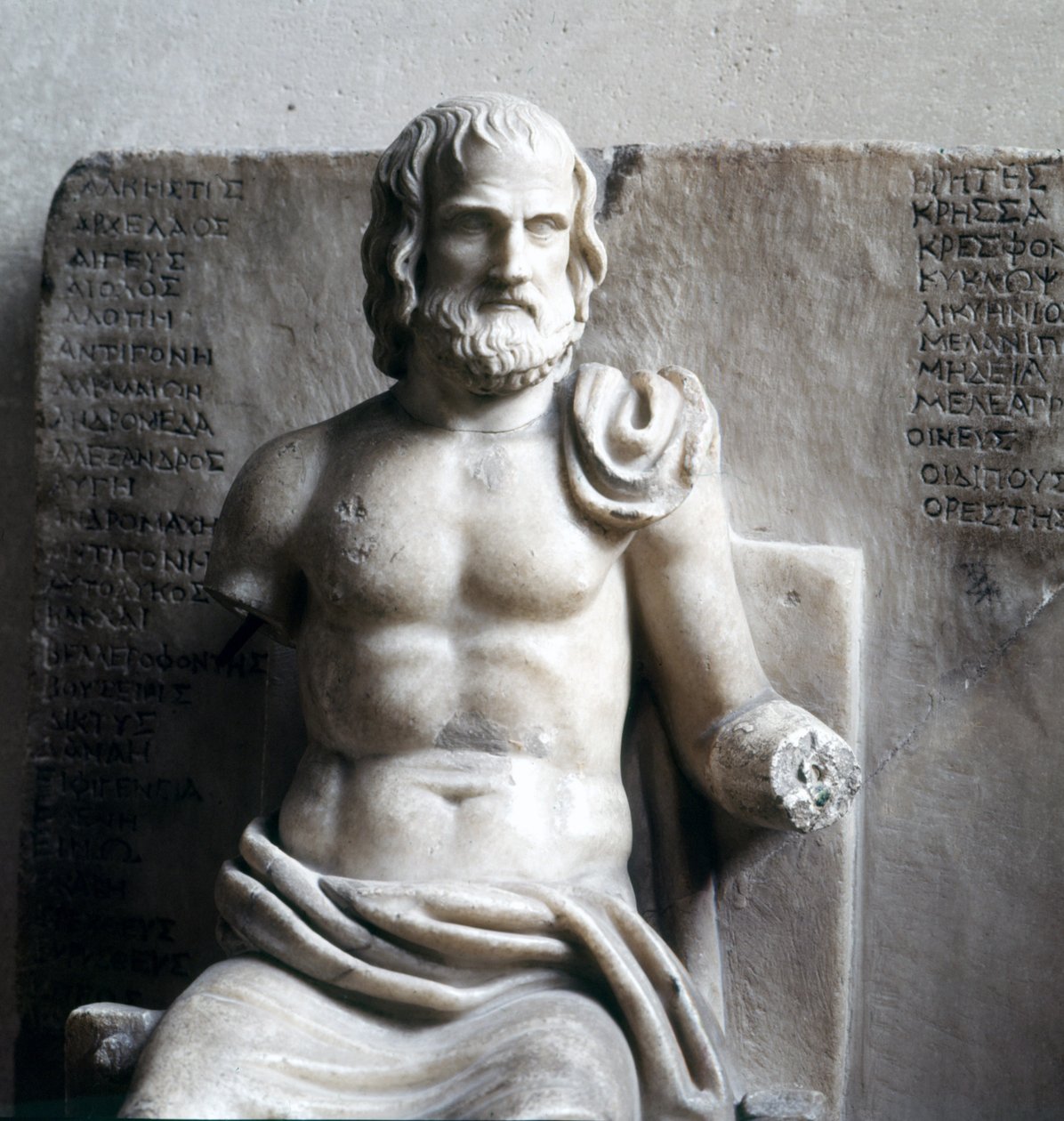 Euripides, griechischer Tragödiendichter. (Römischer imperialer Marmor) Louvre Museum, Paris von Roman Roman