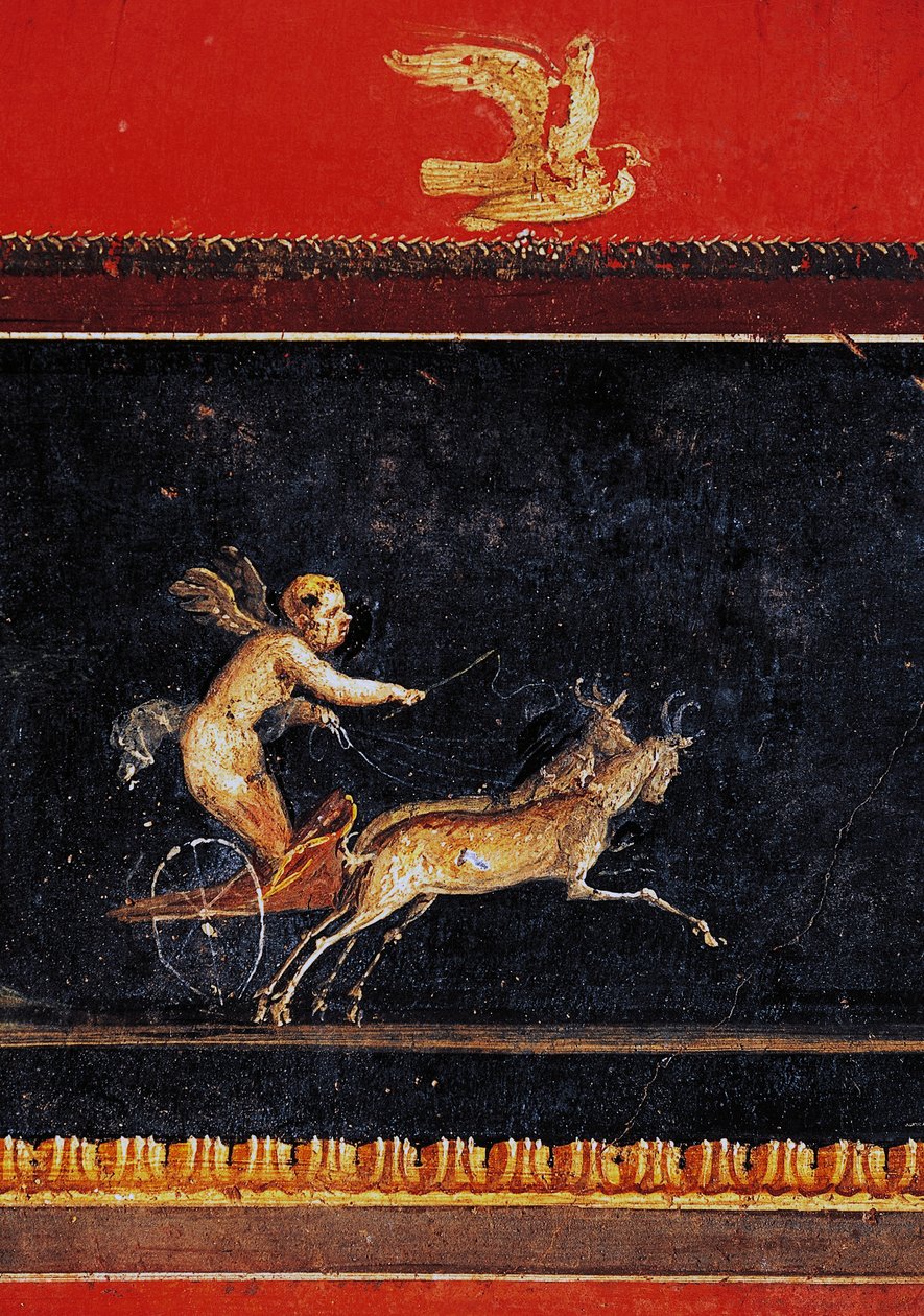 Fries mit Amor, Haus der Vettii, Pompeji (UNESCO-Welterbeliste) von Roman Roman
