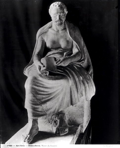 Sitzender Philosoph, der Kopf wird für Demosthenes gehalten (später hinzugefügt) aus der Villa Montalto-Negroni von Roman Roman