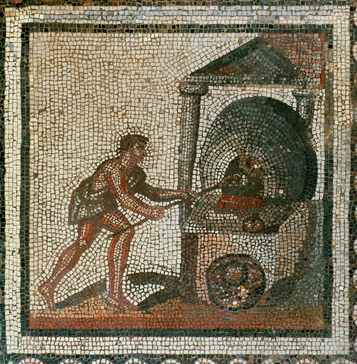 Brot in den Ofen schieben von Roman Roman