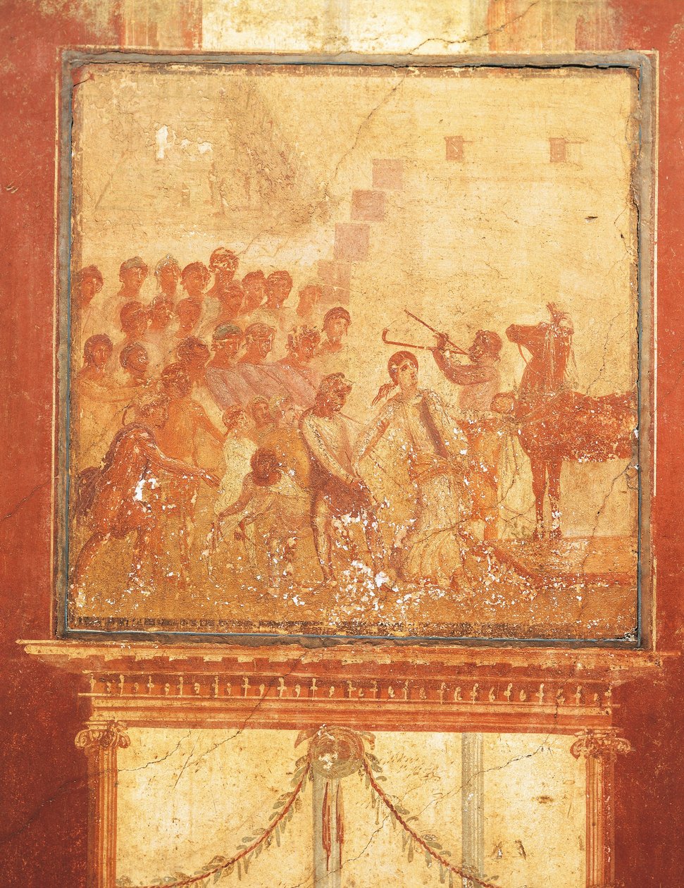 Trojanisches Pferd, Fresko aus dem Haus des Menander, Pompeji, Kampanien, römische Zivilisation von Roman Roman