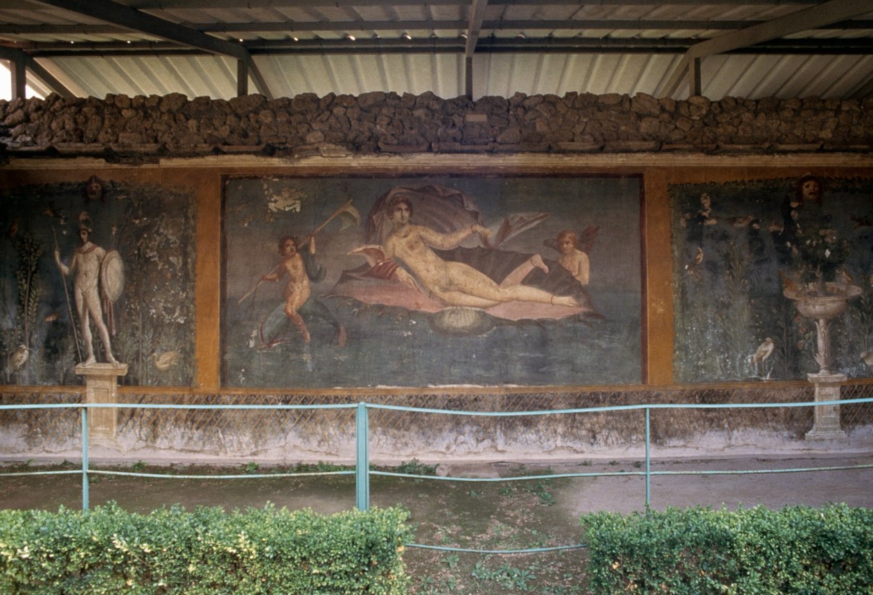 Venus in der Muschel, Fresko aus dem Peristyl im Haus der Venus in der Muschel, Pompeji (UNESCO-Welterbe) von Roman Roman