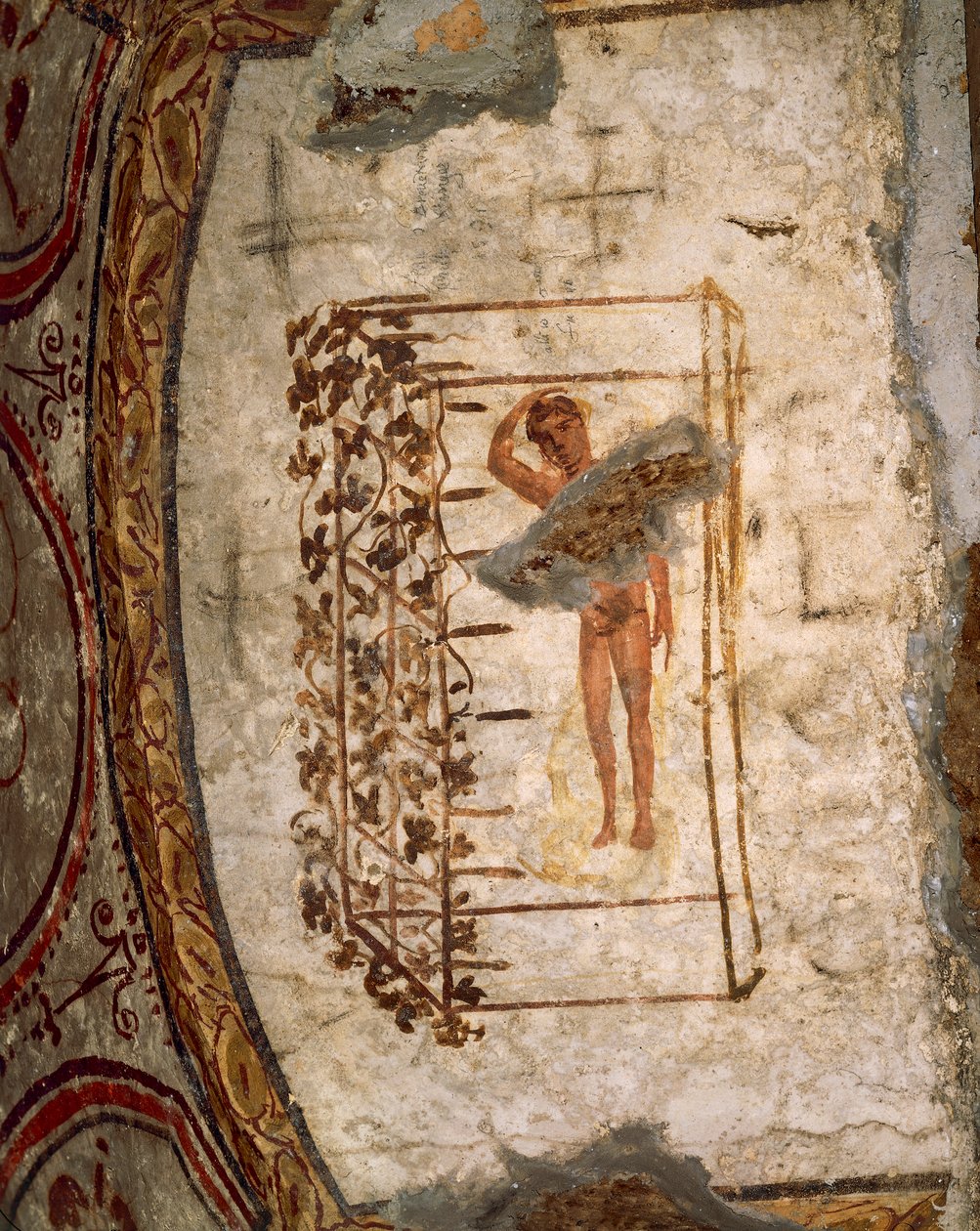 Jugend, Spalier und Reben, 3.-5. Jahrhundert n. Chr. (Fresko) von Roman Roman