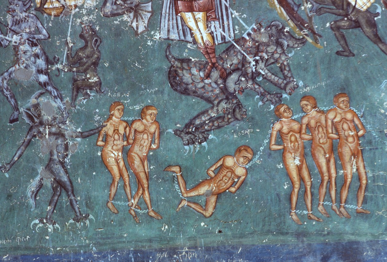 Die Verdammten, Detail vom Jüngsten Gericht, 1547-50 von Romanian School