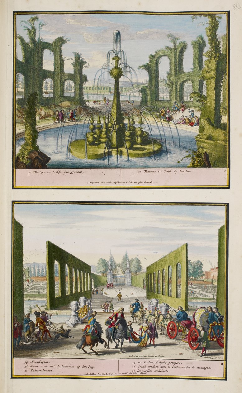 Der Park von Enghien, ca. 1685, Illustration aus einer 