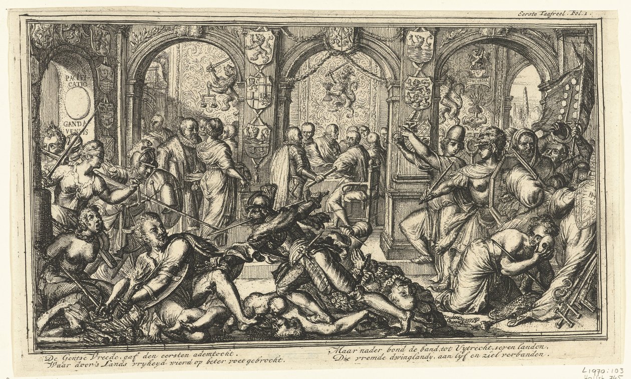 Allegorie auf die Union von Utrecht, 1579 von Romeyn de Hooghe