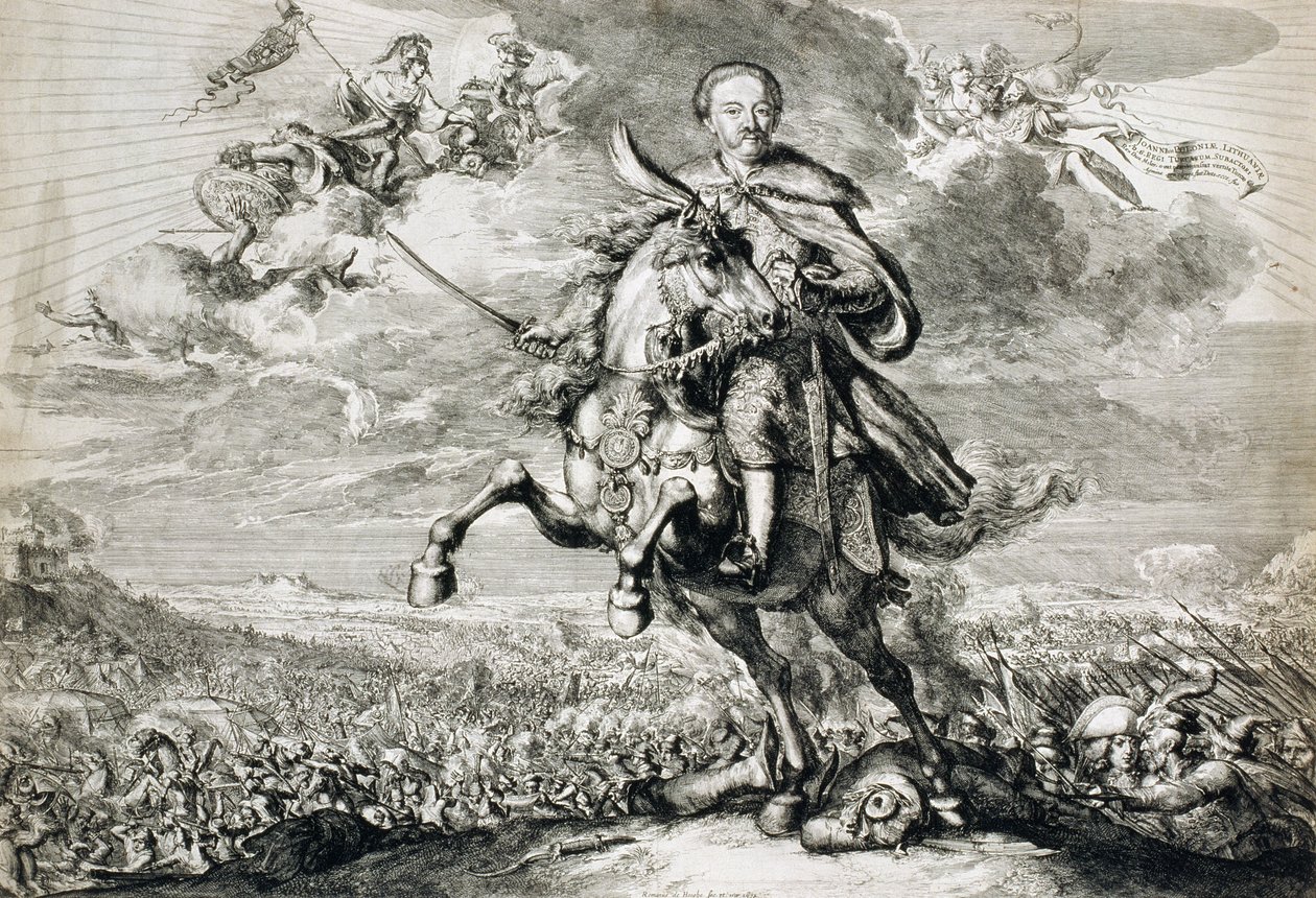 Verherrlichung von John Sobieski III (1629-96) in der Schlacht von Chocim, 1674 von Romeyn de Hooghe