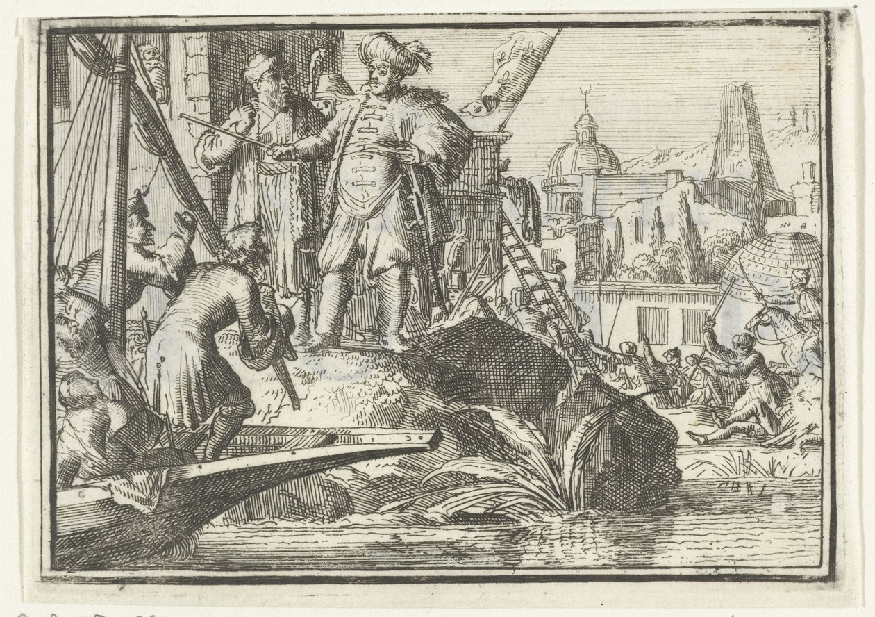 Titelblatt für das Pamphlet: De Geschooren Hoop, 1702 von Romeyn de Hooghe
