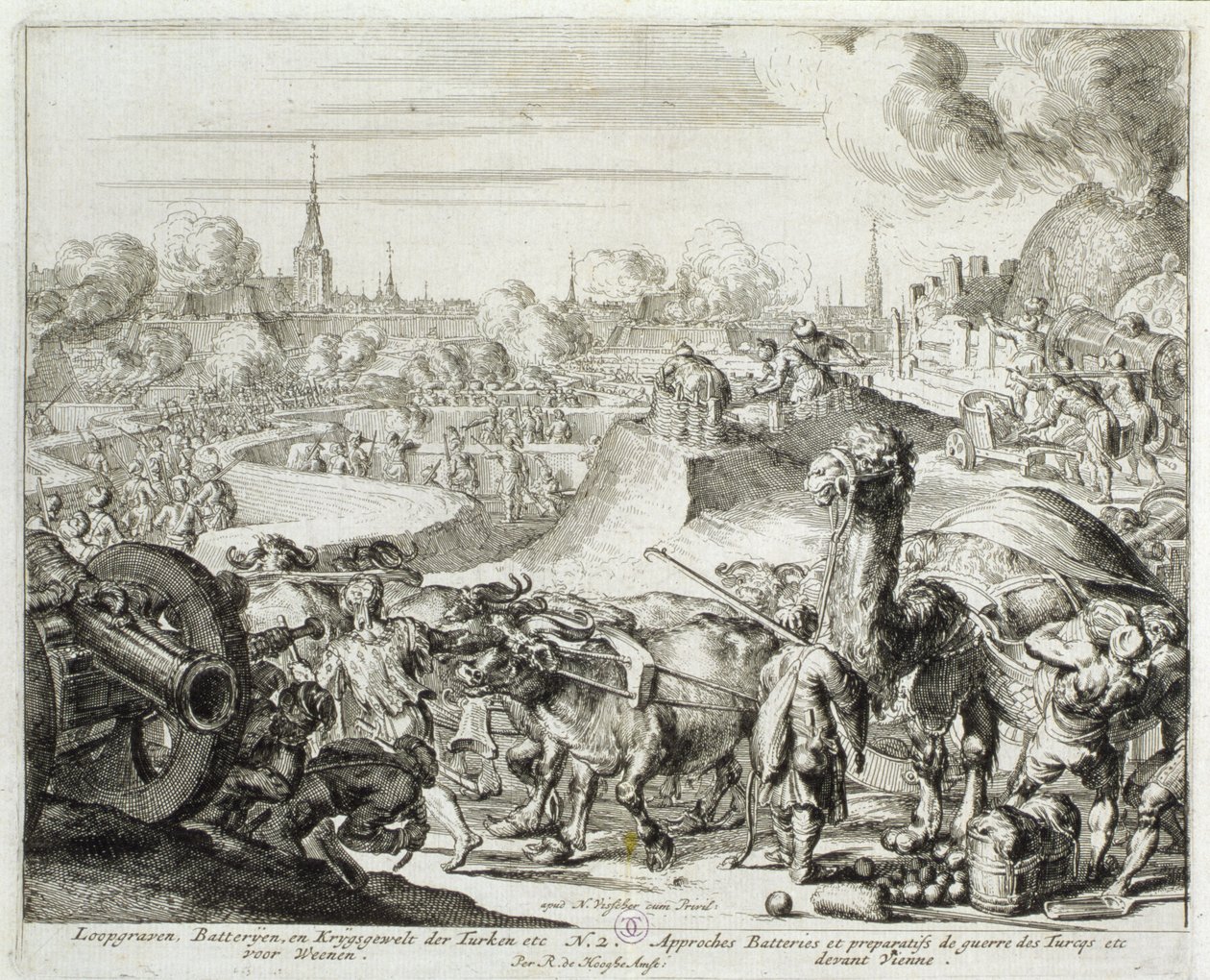 Wiener Druckzyklus, Türkische Position in Wien, 1683 von Romeyn de Hooghe