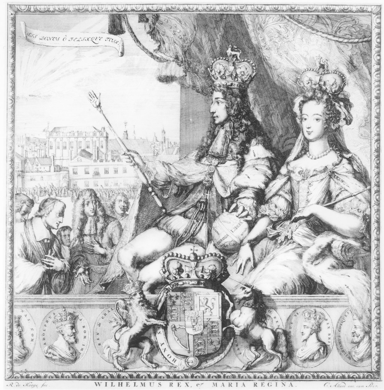 Wilhelm III. (1650-1702) und Maria II. (1662-94), gestochen vom Künstler, um 1690 von Romeyn de Hooghe
