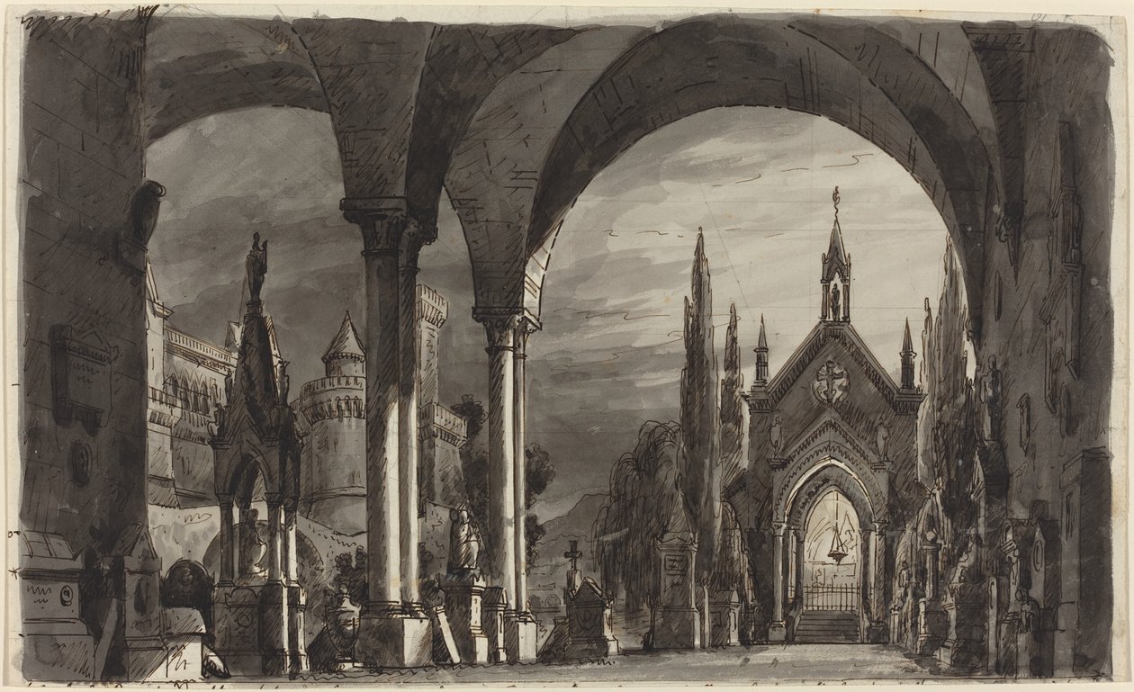 Friedhof der Ravenswoods, aus "Lucia di Lammermoor" von Romolo Liverani