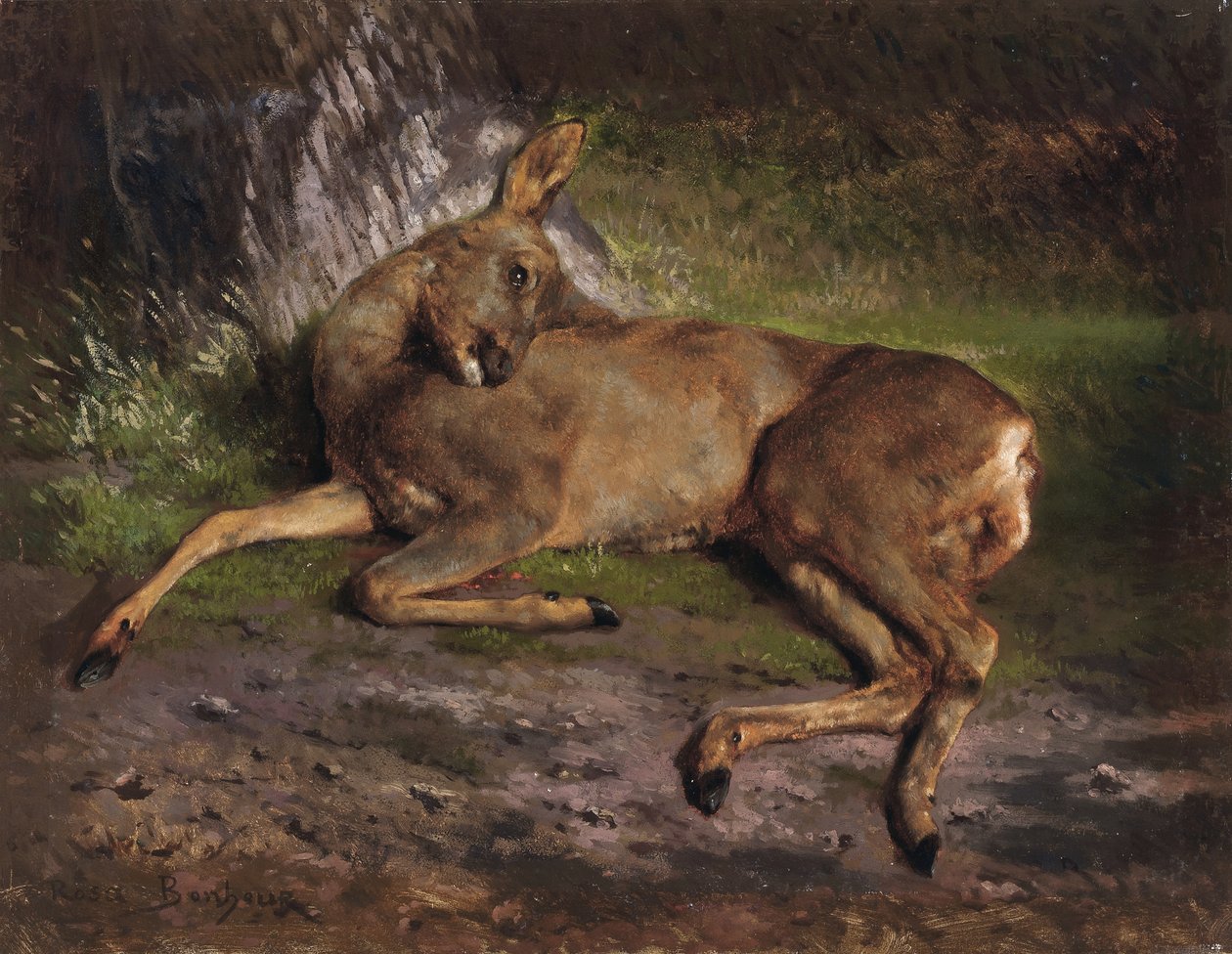Ein Reh im Wald von Rosa Bonheur