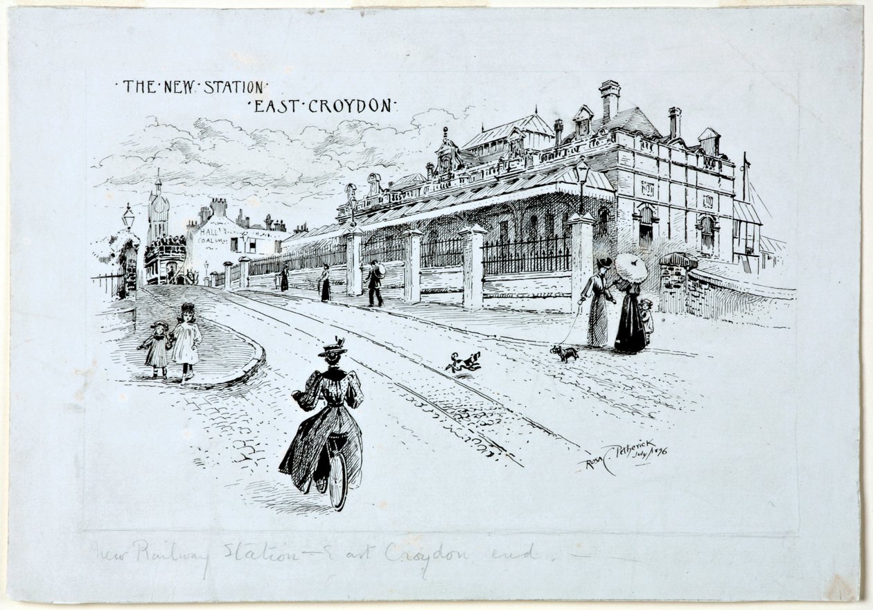 Der neue Bahnhof, East Croydon, Juli 1896 von Rosa Clementina Petherick