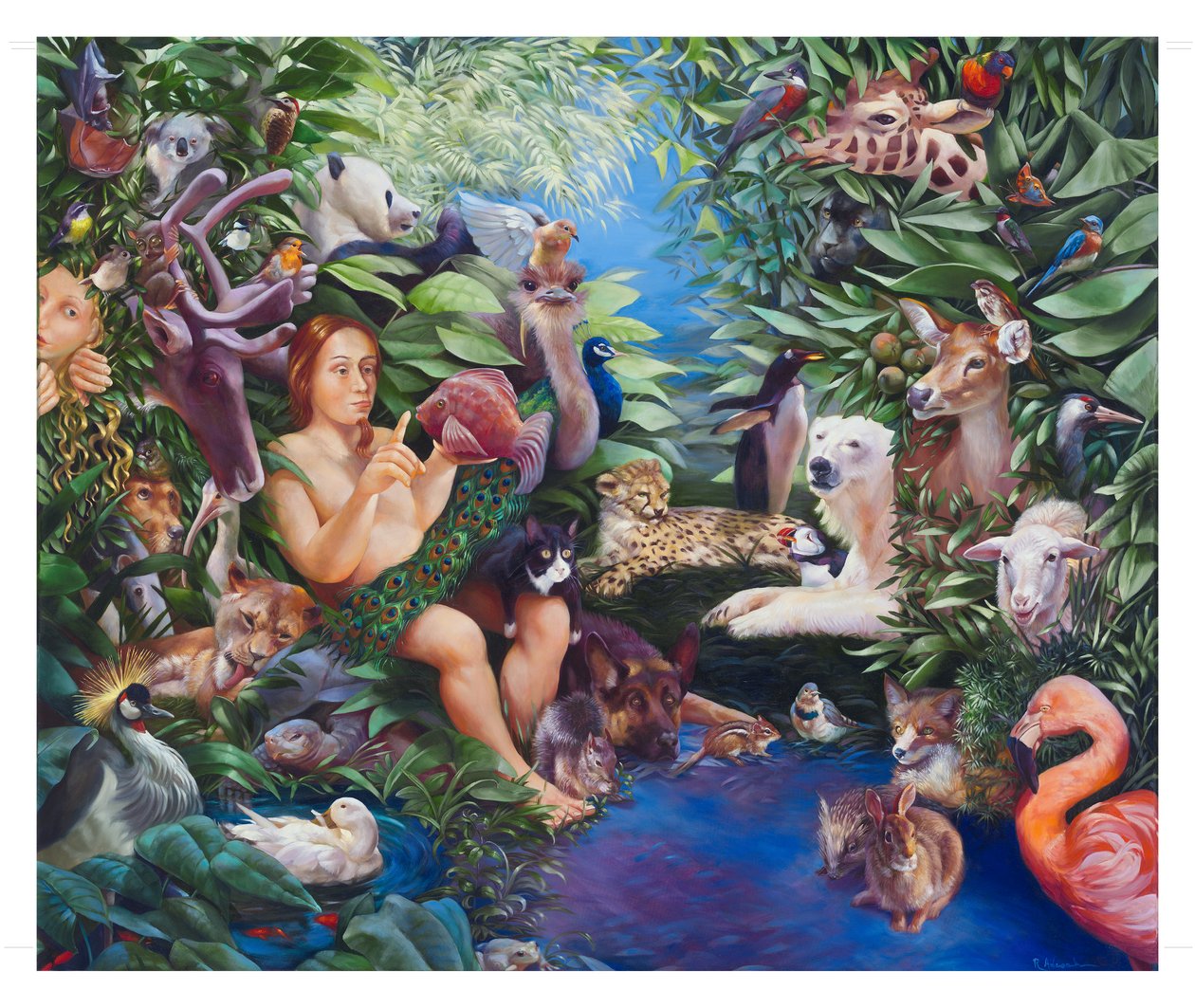 Adam benennt die Tiere und das Erscheinen von Eva, 2011 von Rosemarie Adcock